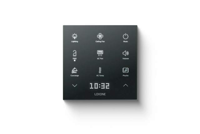 Loxone Touch Pure Flex Tree antracit  Testreszabható kezelő akár 12 érintési ponttal, LED-mátrix kijelzővel és há